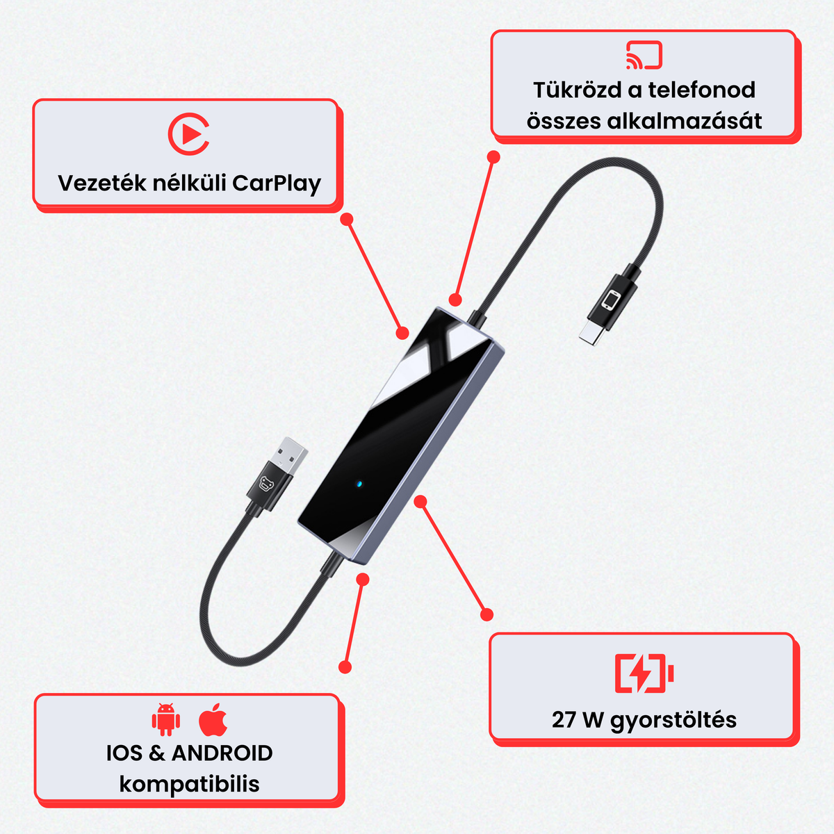 CarFusion™ Pro - Autós telefontükröző adapter